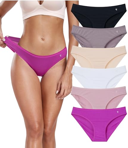 ANLIQI Women&rsquo;s Modal Underwear Bikini Panties 6 Pack Eversoft & Lightweight Low Rise Hipster...