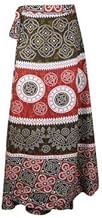 Bohemian Printed Indian Summer Wrap Skirts Cotton Floral Beach Wrap Around Skirt One Size Red
