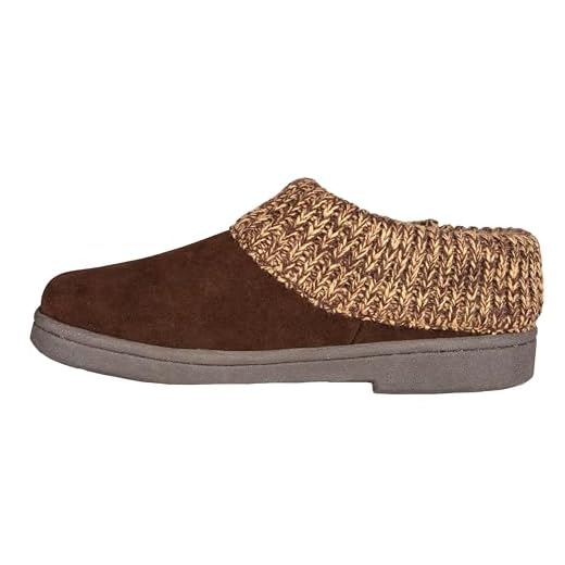 Clarks Women's Knit Scuff Slipper, Brown, 7 M US