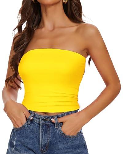 Image of Summer Tube Tops Basic Crop Tops for Women Strapless Tank Casual Tunics Sexy Short Shirts 2026