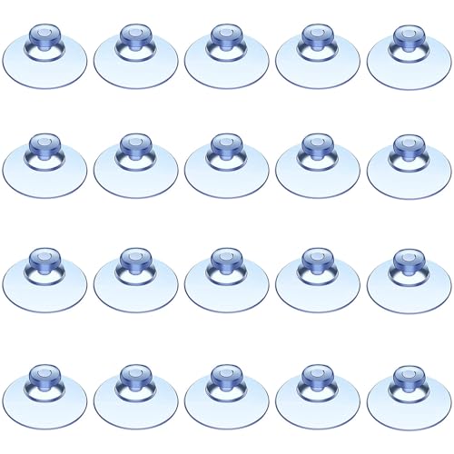 Ganchos de ventosa para cristales   20 piezas de 40 mm con ventosa de botón redondo, perillas de goma para placa de vidrio, ventana, espejo, ventosas multiusos, gancho para decoración del hogar