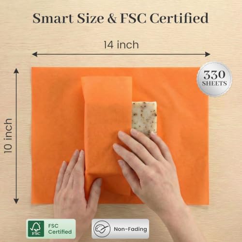Image of Koogel 330 Sheets Orange Tissue Paper Bulk