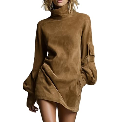 long sleeve suede dress Complete this refined look with sleek black boots and delicate gold bracelets. PrettyLittleThing Women's Faux Suede Long