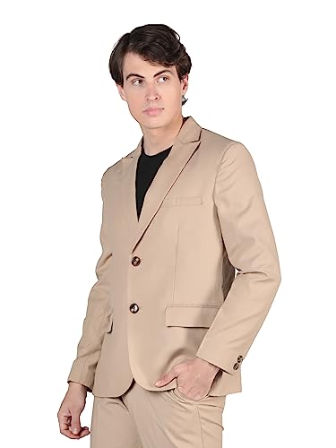 Image of DLANXA Men Solid Slim Fit Single Breasted Formal Blazer