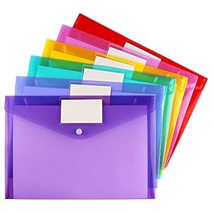 Hutou 6er Set Kunststoff-Umschläge mit Verschluss