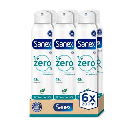 Sanex Zero% Extra Control, Desodorante Hombre o Mujer, Desodorante Spray, Protección 48H, Pack 6 Uds x 200ml