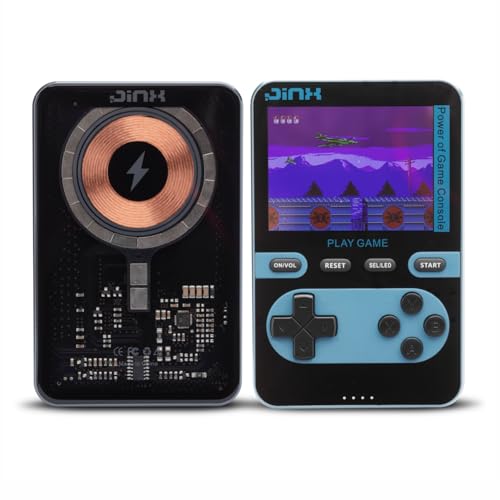 Image of JINX Alpha Pro Wireless Magnetic Powerbank with Retro Video Game|Classic Built-in Retro Games with Powerbank|8000mAh 15W Magsafe Compatible Power Bank Fast Charging for iPhone, Android (Blue)