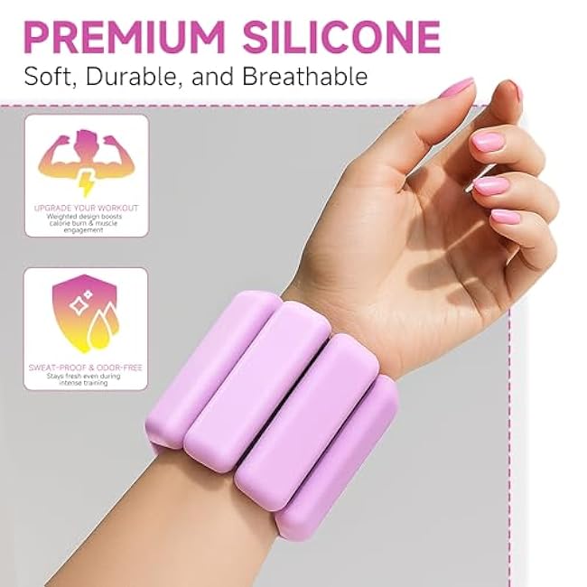 Weighted Bangles for Wrist and Ankle Weights for Women Each (Set of 2) | Workout Weights for Yoga, Pilates & Walking | Leg & Arm Weights Men