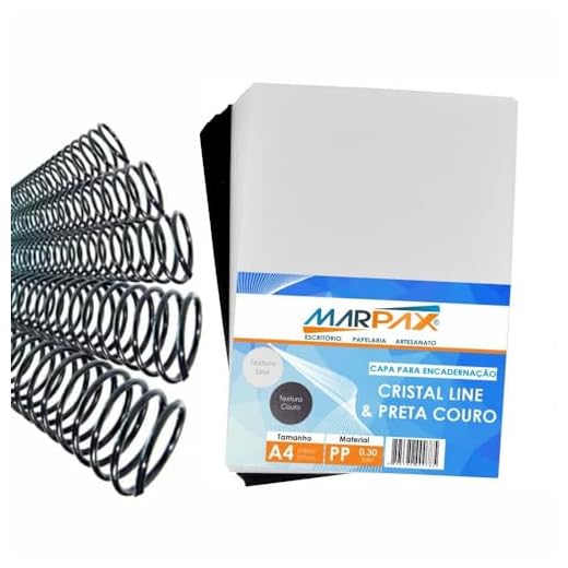 Kit Encadernação 200 Capas A4 + 200 Espirais Pretos 7, 9mm