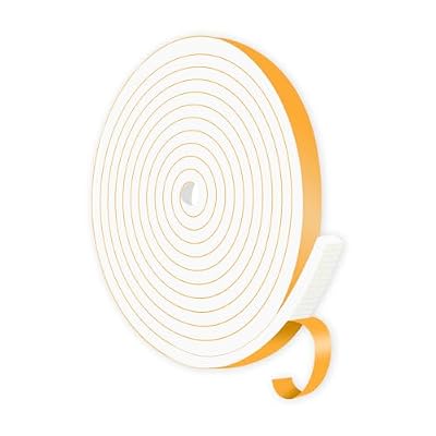 Weather Stripping Door Seal,Weather Stripping,Soundproof,Cold Insulation,High Density CR Foam Insulation Tape for Door, Front Door Frame, Windows,White (White,1/2 in x 1/4 in x 13Ft)