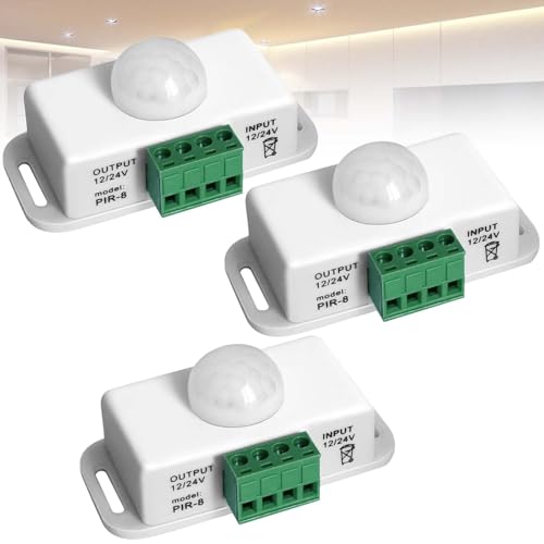 3 Stück Koerper Infrarot PIR Sensor: DC 12V 24V Infrarot Sensor Schalter...