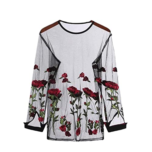 T-shirt sexy en maille homme noir Roquorl 4XL à col rond