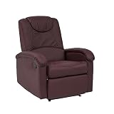 Sillón relax Cribel DISA A, polipiel, sillón reclinable manual, reposapiés, morado (burdeos), 82 x 90 x 143 cm