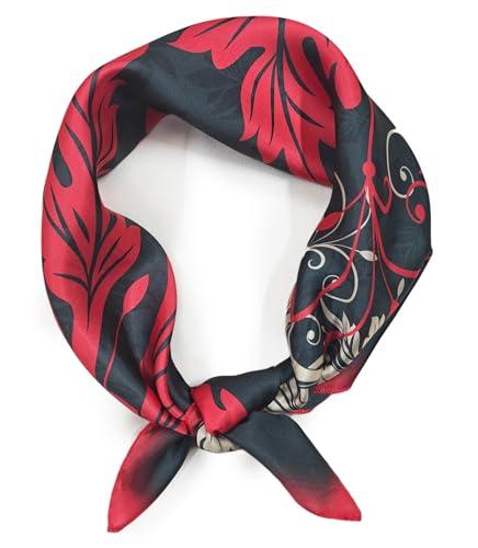 Image of Satin Silk Small Square Scarf for Women, Printed Soft and Comfy Neck Head Tie Scarf Bandana