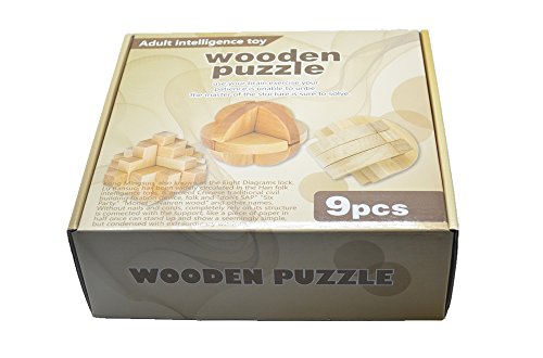 Joyeee 9 Pezzi Legno Rompicapo Torsione Cube