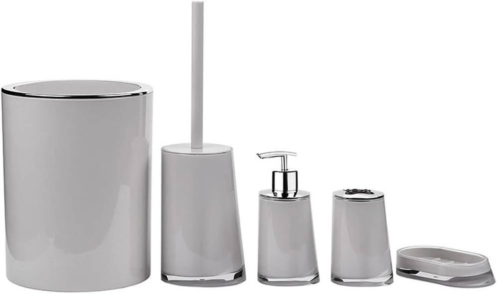 Bathroom Kit Trash Can Toilet Brush Toothbrush Cup Holder Soap Box Soap Dispenser(D)