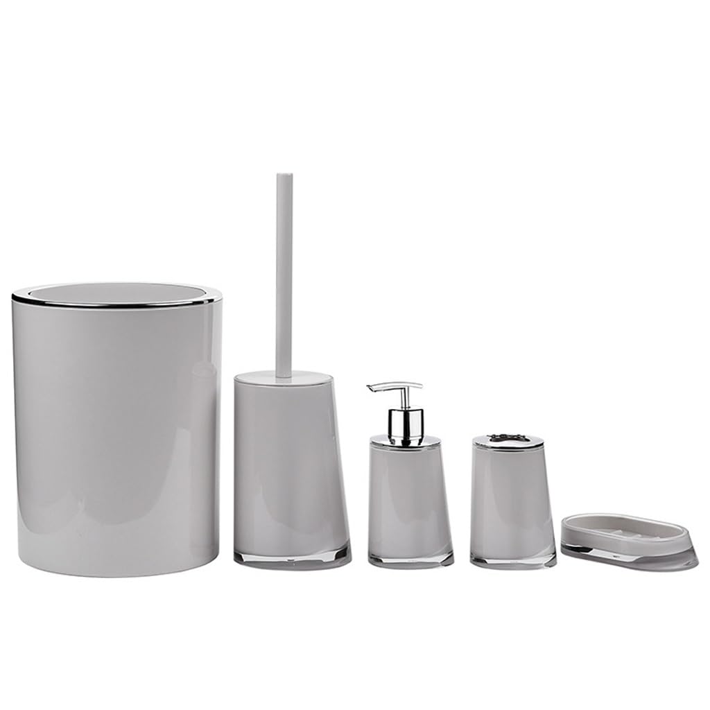 Juego de accesorios de baño con dispensador y vaso para un orden diario impecable