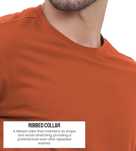 Image of Freecultr Truly Classic Organic Men's Cotton T-Shirt | Solid Round Neck Half Sleeve | Plain Stylish t Shirts | Regular Fit | Casual Comfortable T Shirt for Man