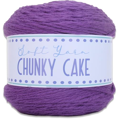 Image of ThreadArt Chunky Yarn Big Cake, 300g (316 Yards - Purple 11 | Super Bulky #6 for Hand Knitting & Crocheting - 100% Soft Acrylic for Blanket Yarn