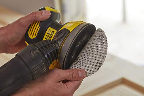 Stanley Ponceuse excentrique sans fil, 18V, Gamme FATMAX V20, 12000 trs/mn, Sans Batterie Ni Chargeur, SFMCW220B-XJ Noir/Jaune