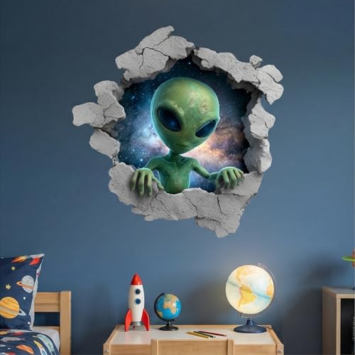 Vinilo Decorativo Alien 3D Diseño Extraterrestre 30x30 cm miniatura 6