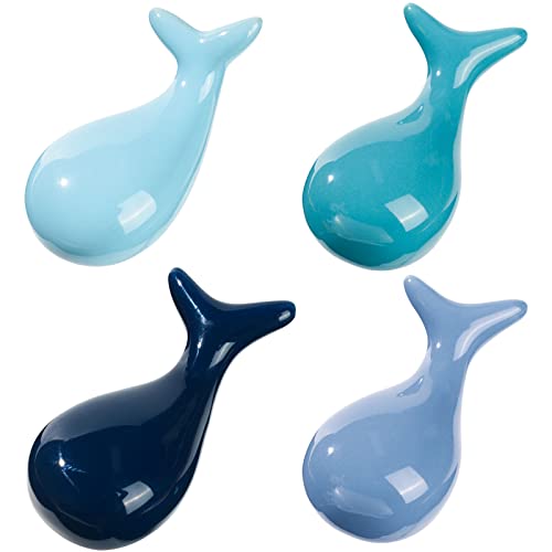 RAYNAG - Juego de 4 soportes para palillos con forma de delfín, tenedor de cerámica/cuchara, decoración de mesa de comedor de cocina Cover