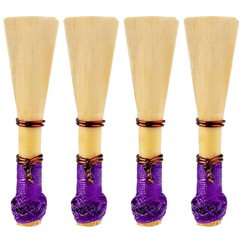 Bassoon Set, Medium Soft Natural, Wrap With Black Binding, Flat Mouth Design, 4 Pieces For Woodwind Instrument Players
