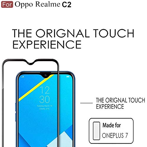 Image of Screen Protector for Realme C2 / A1k (Black) Tempered Glass Edge-to-Edge 6D Screen Guard With Installation Kit