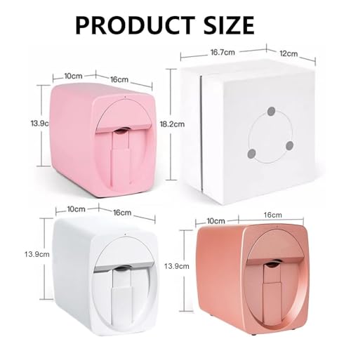 SHIYAYA Nail Art Printer Machine, 3D Digital Mobile Nail Art Printer, Portable Nail Painting Machine, Support WiFi/DIY, for Beauty & Personal Care and Girls' Nails - Image 6