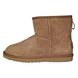 flauschig weich und warm JT Echtleder Damen Moon Boots TEDDYFELL BOMMEL Winterstiefel Stiefellette BRAUN (39)
