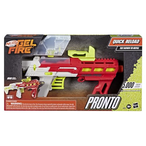 Image of Nerf Pro Gelfire Pronto Blaster, Quick Reload, Instant Fire, 800 Rounds Total Capacity, 5000 Gelfire Rounds, Eyewear, Gifts for Teens 14+