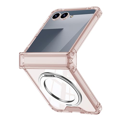 Coque Samsung Z Flip 7 magnétique rose pour recharger sans fil en voyage