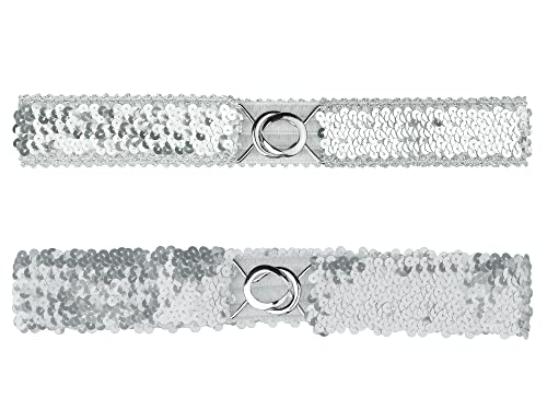 Allegra K Womens Glitter Skinny Stretchy Waist Belts Sequins Decor Elastic Belts for Dresses