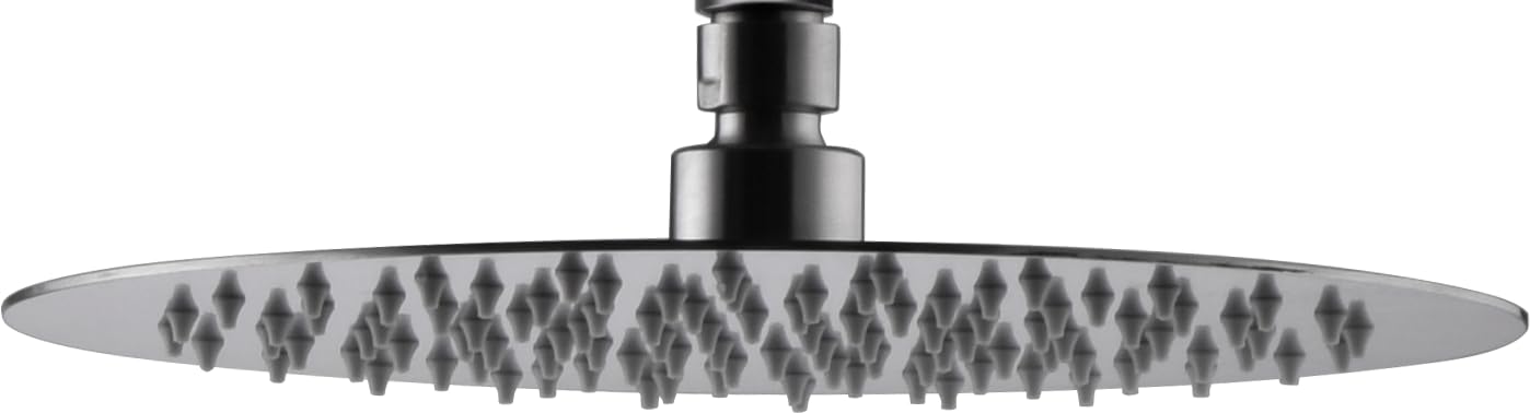 IMEX - Rociador Ducha Efecto Lluvia Ø25cm Níquel Cepillado | Rociador Redondo Extraplano y Antical para Columna de Ducha | Fabricado de Acero Inoxidable S.304 | Recambio Original IMEX
