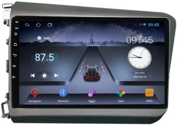 Fabrik® Car Stereo Full Touch Screen Multimedia Player For Honda Civic 2012 2013 Android System, IPS AHD Tablets, Video & Music Player, Bluetooth, FM Radio, Offline/Online Gps (1+16 GB Android)