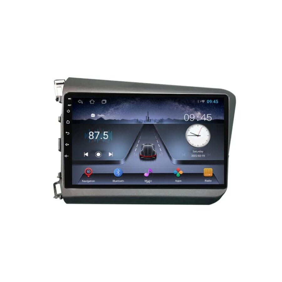 Fabrik® Car Stereo Full Touch Screen Multimedia Player For Honda Civic 2012 2013 Android System, IPS AHD Tablets, Video & Music Player, Bluetooth, FM Radio, Offline/Online Gps (1+16 GB Android)