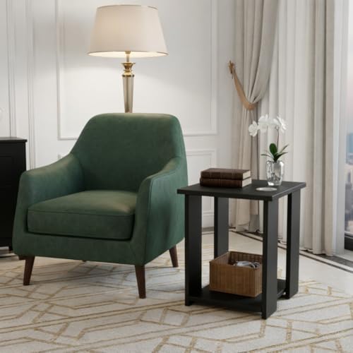 Image of SPYDER CRAFT Wood Bedside Table for Bedroom|Wooden Modern Side Tables for Bedroom|Side Table for Bed Room|Corner Table for Bed Room (Finish Color -Black, DIY(Do-It-Yourself))