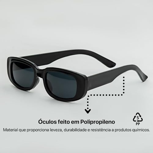 Kit 10 Óculos Escuro Vintage Retrô Com Proteção UV Festa Balada Casamento + Caneta Giz (Preto)