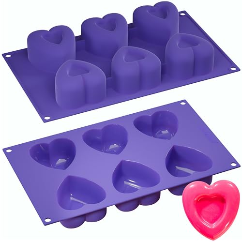 Bakerpan Silicone Heart Mold for Baking - Set of 2 - Heart Muffin Baking Tray
