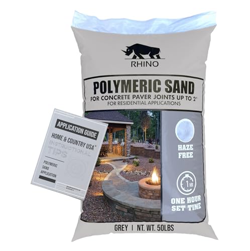 Rhino Power Bond Plus - Polymeric Sand for Pavers and Stone Joints up to a Maximum of 2 inches. (50 Pound, Slate Gray)