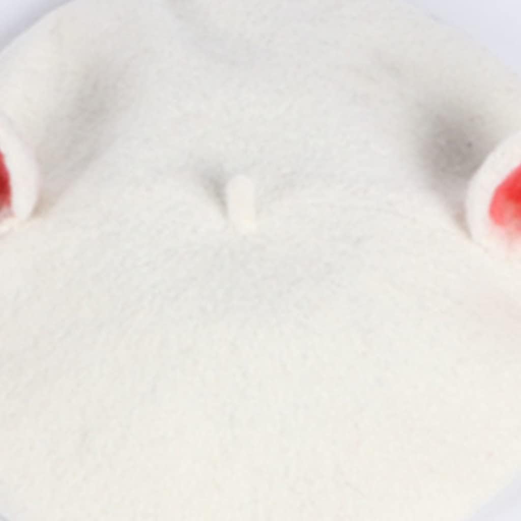 Cartoon for Cat Ear White Painter Hat Woolen Hat Hat Wild for Spring Fall Winter Daily Wearing