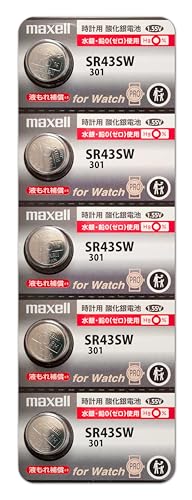 Maxell �}�N�Z�� 301 SR43SW ×5�� �y���{���z �ł� �{�^�� ���v�d�r ���v�p�d�r ���v�p SR43SW