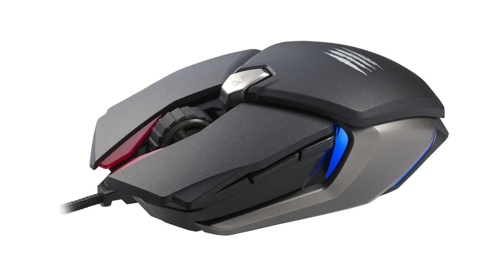 MAD CATZ Rat Bat 6+ Souris Gamer Filaire Ambidextre - Souris Ergonomique 10 Boutons Programmables - Capteur 16000 DPI - Souris Gaming PC Noire RGB