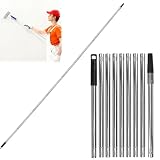 Asta telescopica per rullo di vernice, 3,6 m, in acciaio inox, 10 segmentati con adattatore conico, asta estensibile per pittura e pulizia grondaie