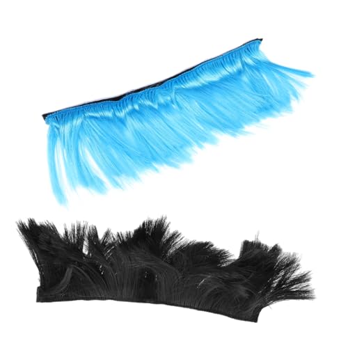 Cresta Mohawk para casco de moto BESPORTBLE decoración de pelo en negro 2 piezas