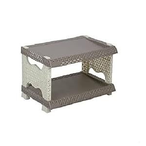 ARISTO VITTORA Shoe Rack 2 Layer Plastic Rack for Kitchen, Offices, Home, Hospitals, Schools, Doctors, Beauty Parlour, Saloons, Color May Vary, (51 x 33 x 28 CM)