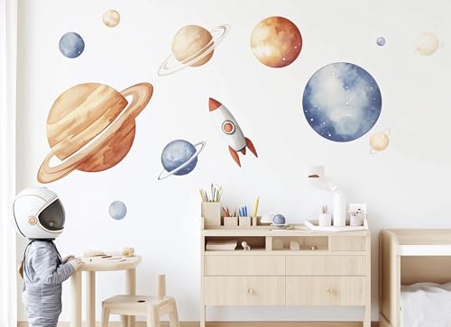 Vinilo decorativo sistema solar espacio para pared 40x40 cm miniatura 3