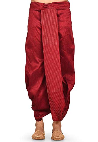 ARISHA Mens Dupion Art Silk Red Dhoti -(Free Size)-picture-25