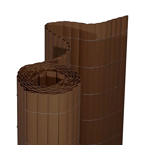 Jarolift Premium Canisse en PVC Brise Vue Pour Jardin Balcon Et Terrasse Clôture De Protection Visuelle Cache-clôture, 180 x 500 cm Marron