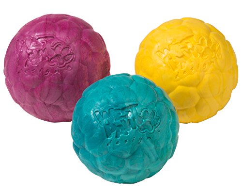West Paw Zogoflex Air Boz Dog Toy – Floatable Pet Ball for Dogs, Fetch, Play, Chewing – Non-Toxic, Recyclable, Latex-Free Canine Toys – Durable Exterior Texture, Bouncy Squishy Ball, Small, Peacock